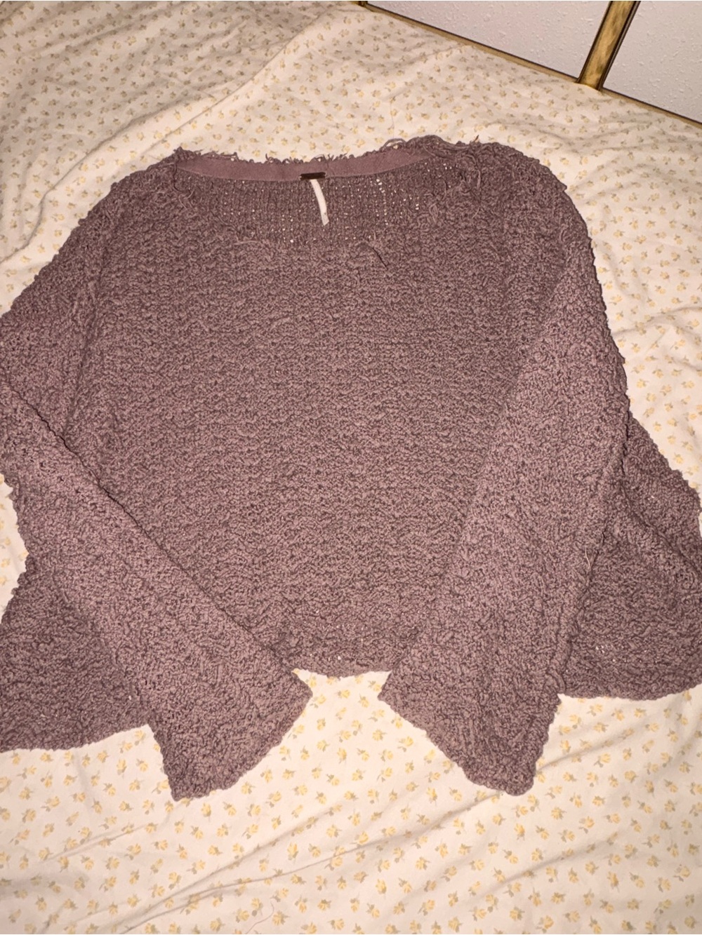 Free People Plush Scoop Neck Sweater in Mauve